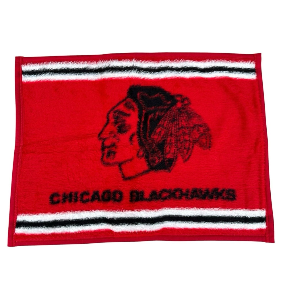 Vintage Biederlack Chicago Blackhawks Hockey Standard Pillowcase Pillow Case GUC